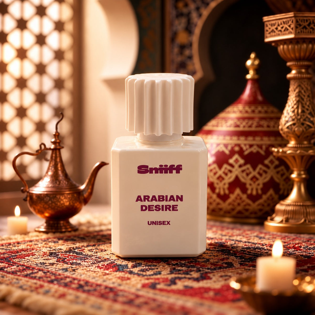 Sniiff Arabian Desire 50ml Oud parfum – on a Persian rug