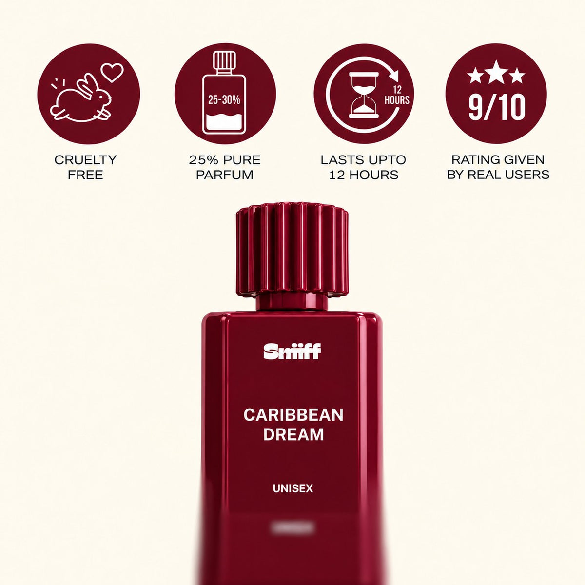 Sniiff Caribbean Dream 100ml Oud parfum – cruelty free, 25% pure parfum, lasts up to 12 hours