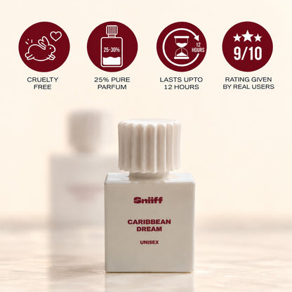 Sniiff Caribbean Dream 30ml Oud parfum – cruelty free, 25% pure parfum, lasts up to 12 hours