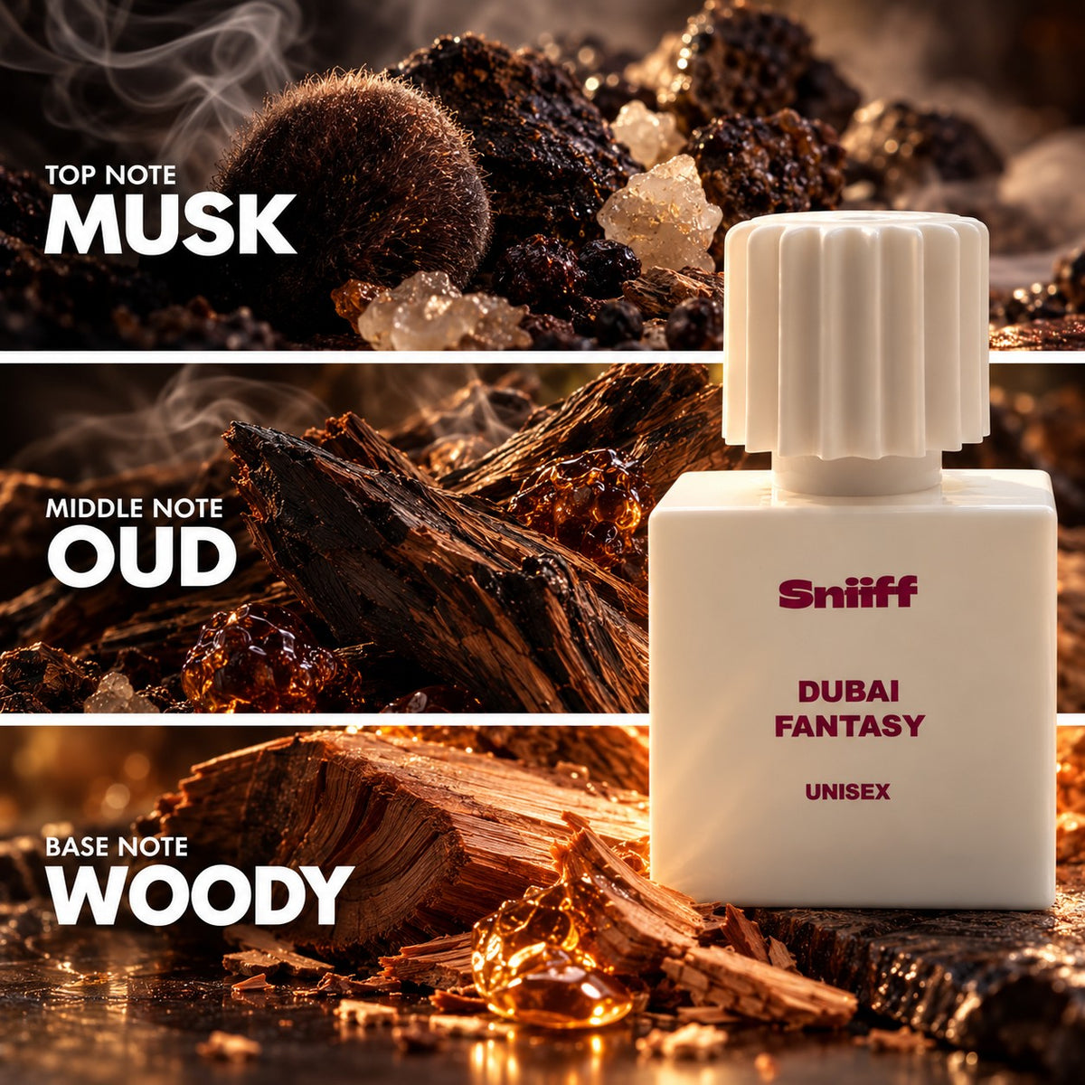 Sniiff Dubai Fantasy 30ml Oud parfum – notes: musk, oud, woody