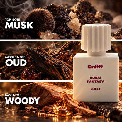 Sniiff Dubai Fantasy 30ml Oud parfum – notes: musk, oud, woody