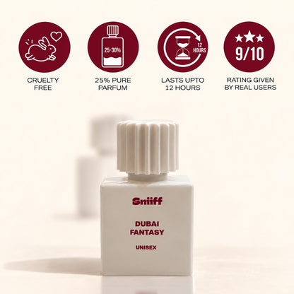 Sniiff Dubai Fantasy 30ml Oud parfum – cruelty free, 25% pure parfum, lasts up to 12 hours