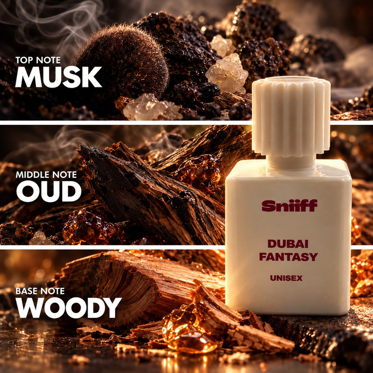 Sniiff Dubai Fantasy 50ml Oud parfum – notes: musk, oud, woody
