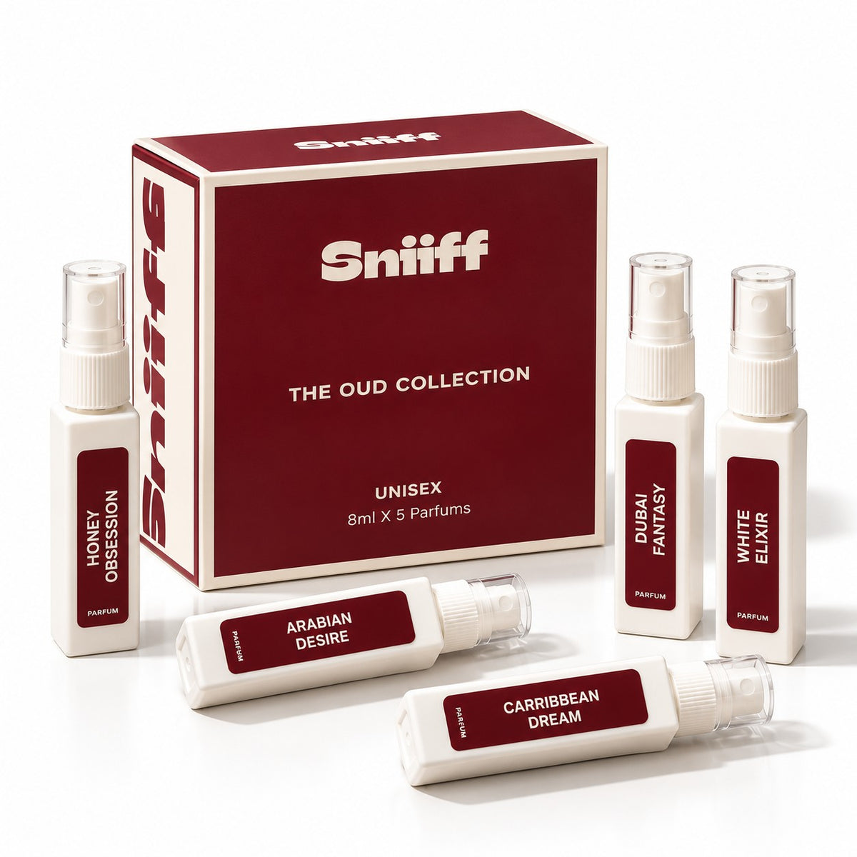 Sniiff The Oud Collection – box with all five 8ml parfums