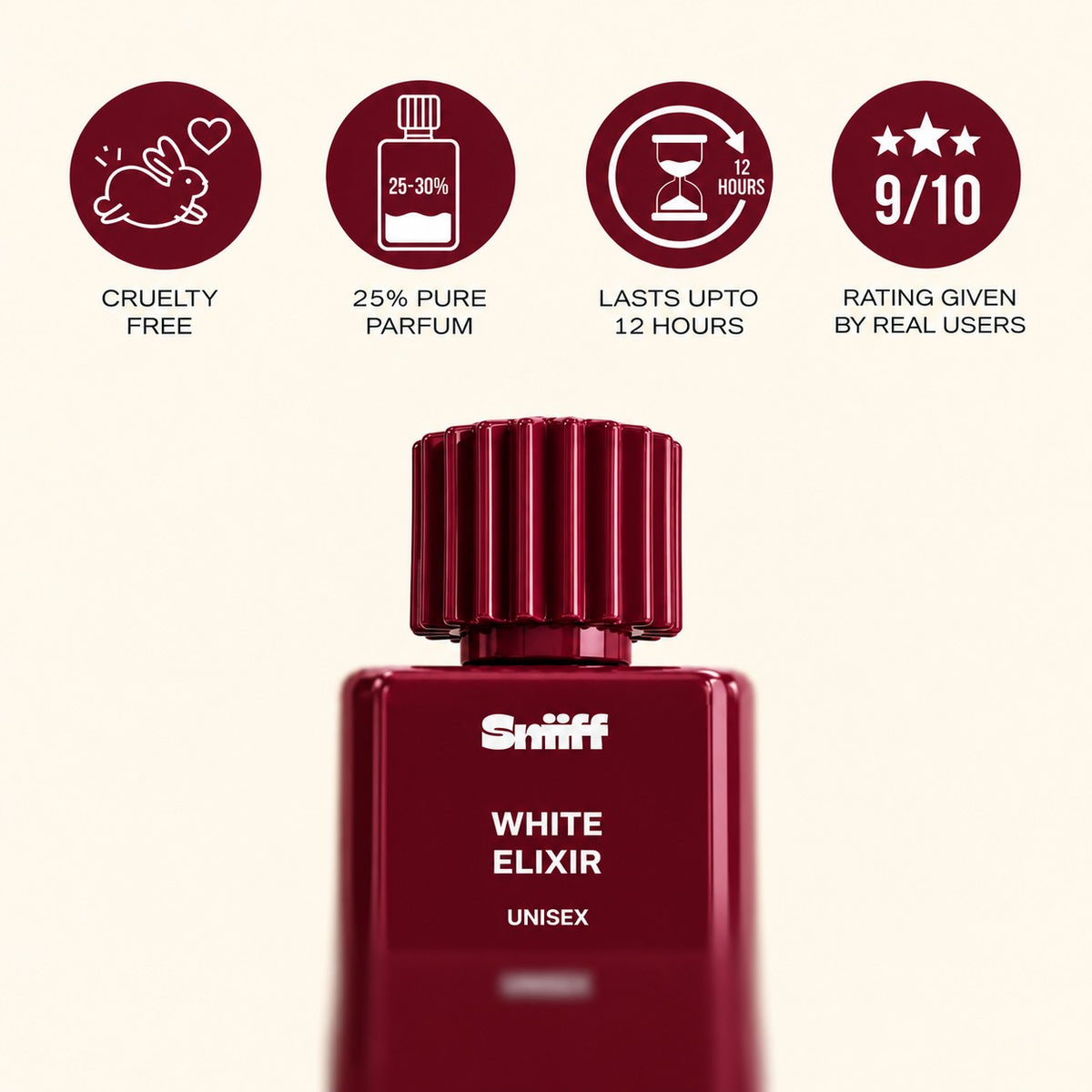 Sniiff White Elixir 100ml Oud parfum – cruelty free, 25% pure parfum, lasts up to 12 hours