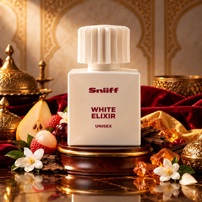 Sniiff White Elixir 30ml Oud parfum – luxury showcase