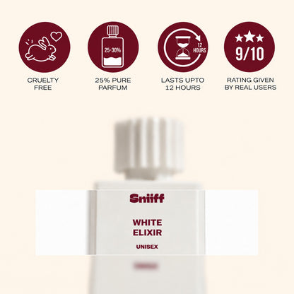 Sniiff White Elixir 30ml Oud parfum – cruelty free, 25% pure parfum, lasts up to 12 hours