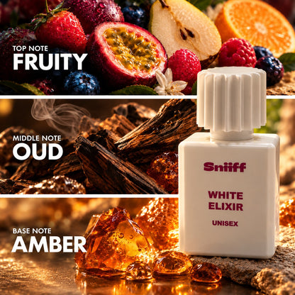 Sniiff White Elixir 50ml Oud parfum – notes: fruity, oud, amber